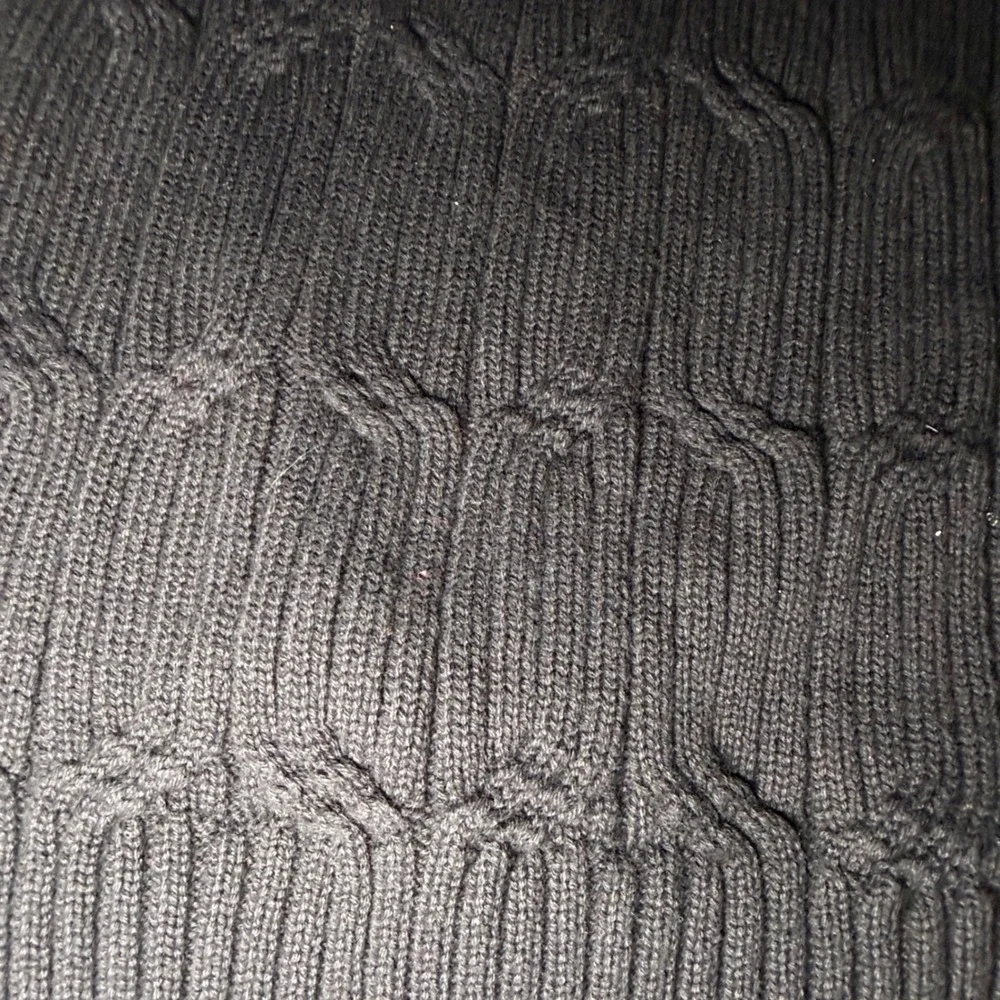 Tasso Elba Turtleneck Sweater Mens Small Black Cotton Cable Knit Quiet Luxury